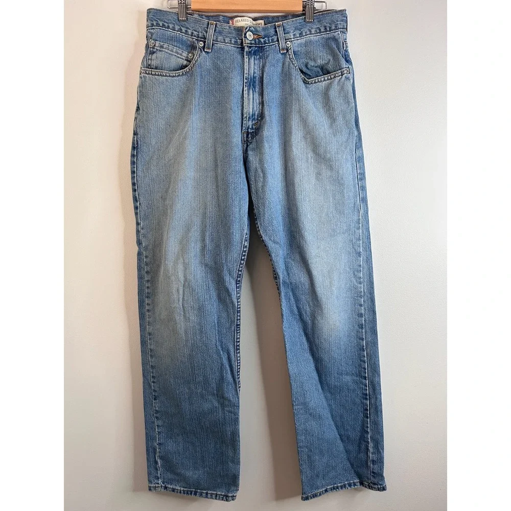 Levis 559 Relaxed Straight Jeans Mens 34x32 Blue‎ Medium Wash Denim 559-0210